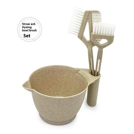 Hair Dye Straw Bowl Brush Set