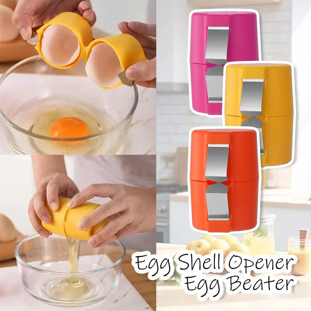 1/2pcs Egg Shell Opener Set Handheld Raw Egg Cracker Multifunctional Egg Breaker Food-Safe Kitchen Gadget for Cooking Camping