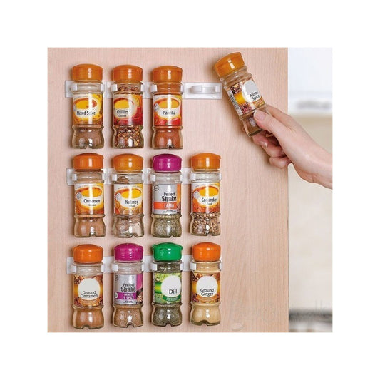 Kitchen Shelves Seasoning Jar Storage Rack Simple Bottle Clamps Four Strips And Five Holes